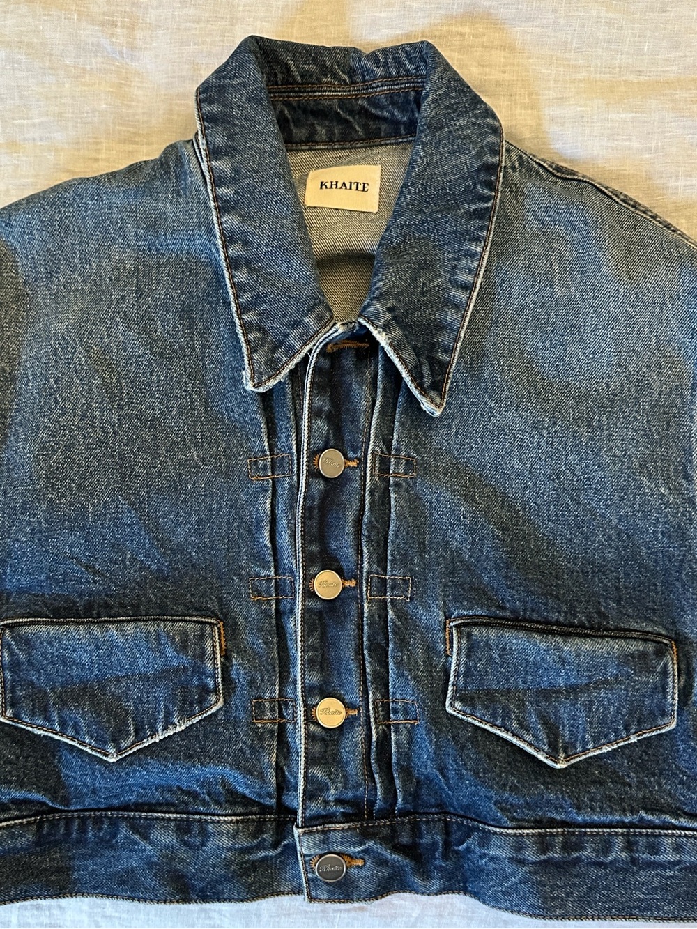 KHAITE Combly cropped denim jacket - Picture 7 of 11
